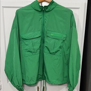 DVF x Target Green Nylon Half-Zip Windbreaker Jacket XL Lightweight Packable